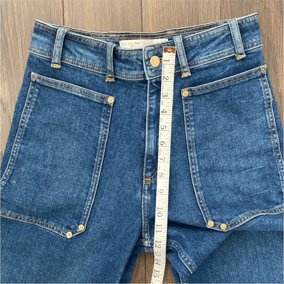 ZARA High Waisted Wide Leg Ankle Dark Denim - Picture 5 of 10